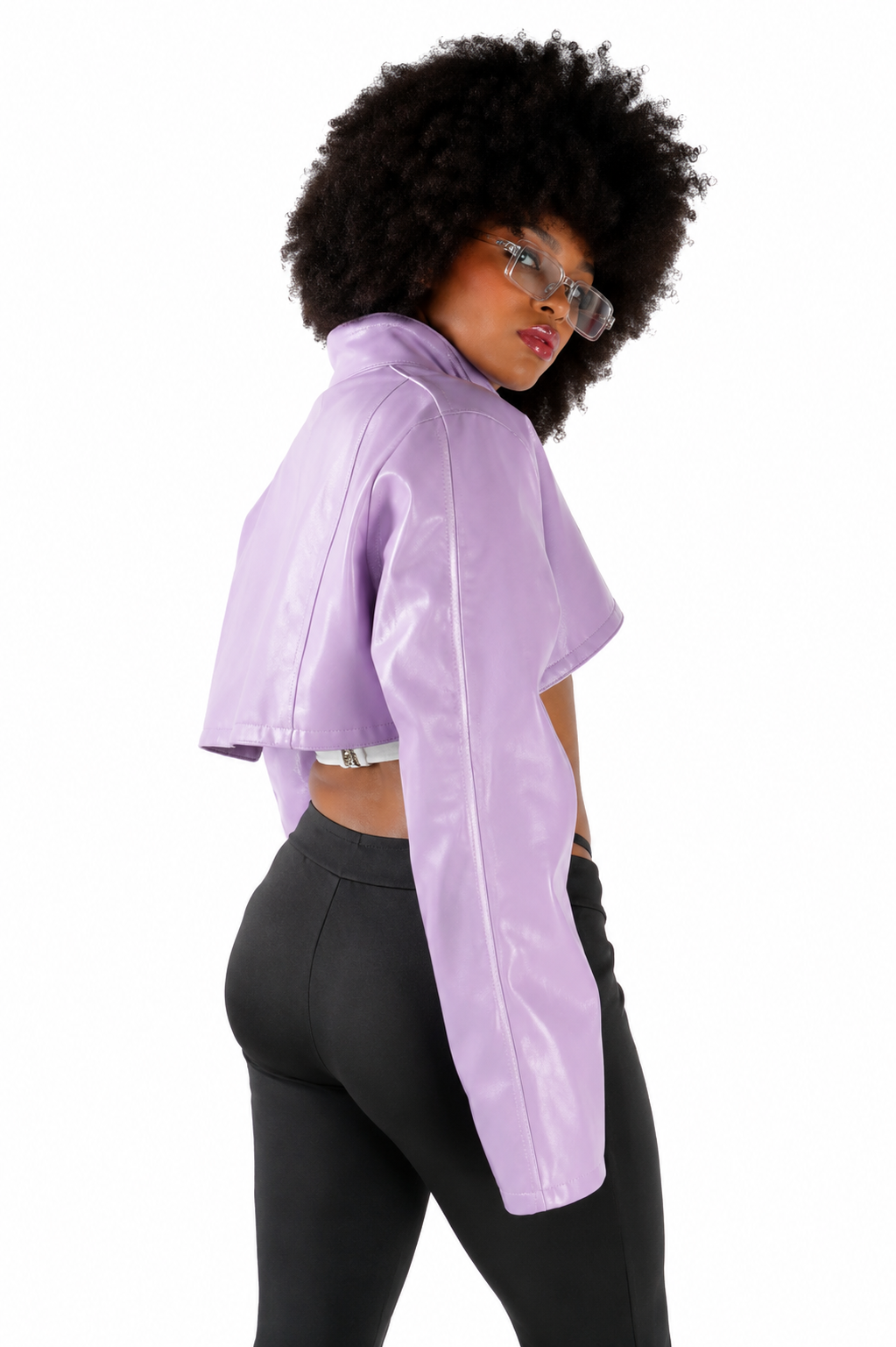 Chaqueta Bolero Efecto Cuero Ultra Cropped
