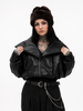 Chaqueta Puffer Cropped con Cuello Oversize