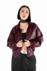 Chaqueta Bomber Cropped Efecto Cuero Oversize